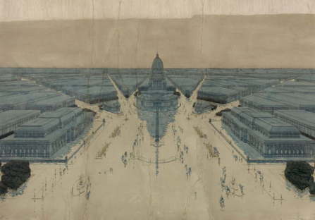 Jules Guerin's painting of Burnham & Bennett's Plan for post-fire Chicago,1909