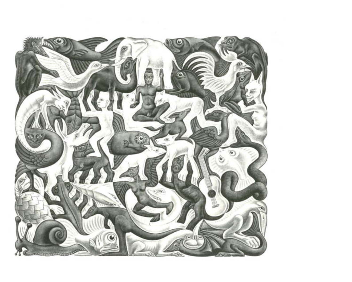 Escher Rettili colorato mosaico' Adesivo