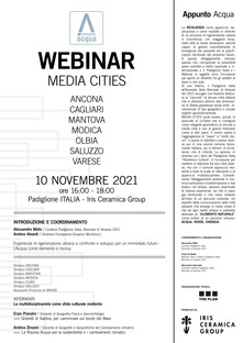 Media Cities Appunto Acqua Webinar Iris Ceramica Group e Comunità Resilienti Biennale di Venezia