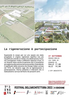 La rigenerazione è partecipazione due esempi virtuosi presentati al convegno dell’Ordine degli Architetti PPC di Parma
