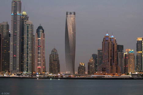 SOM grattacielo Cayan Tower - Infinity Tower, Dubai