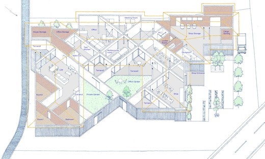 Tato Architects: casa con ufficio a Hofu