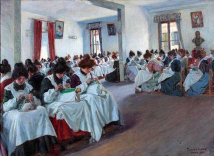 La scuola dei merletti a Burano (1905), Pieretto Bianco (1875-1937)