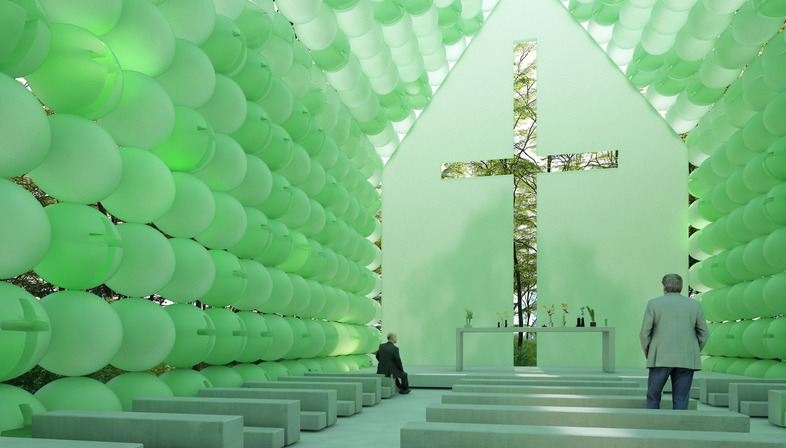 Green chapel in plastica