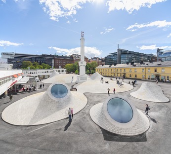 Le cupole di cemento del museo Amos Anderson art museum di JKMM a Helsinki 