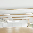 Sala sportiva in legno e blocchi di canapa pressata di Lemoal Lemoal